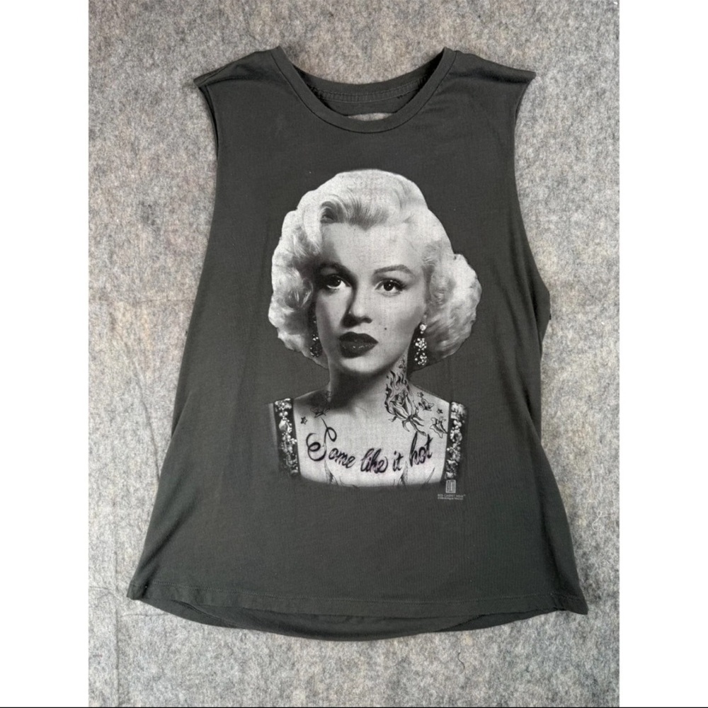 Vintage Red Carpet Noir Marilyn Monroe Tank Top‎ Womens XL Black Ladder Cut-Out